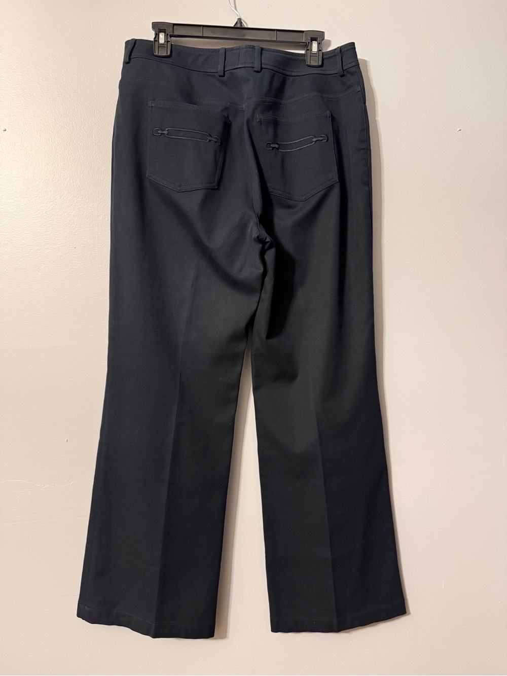 St John Caviar luxury denim wide leg trouser equestrian horsebit embroidery - Picture 2 of 4